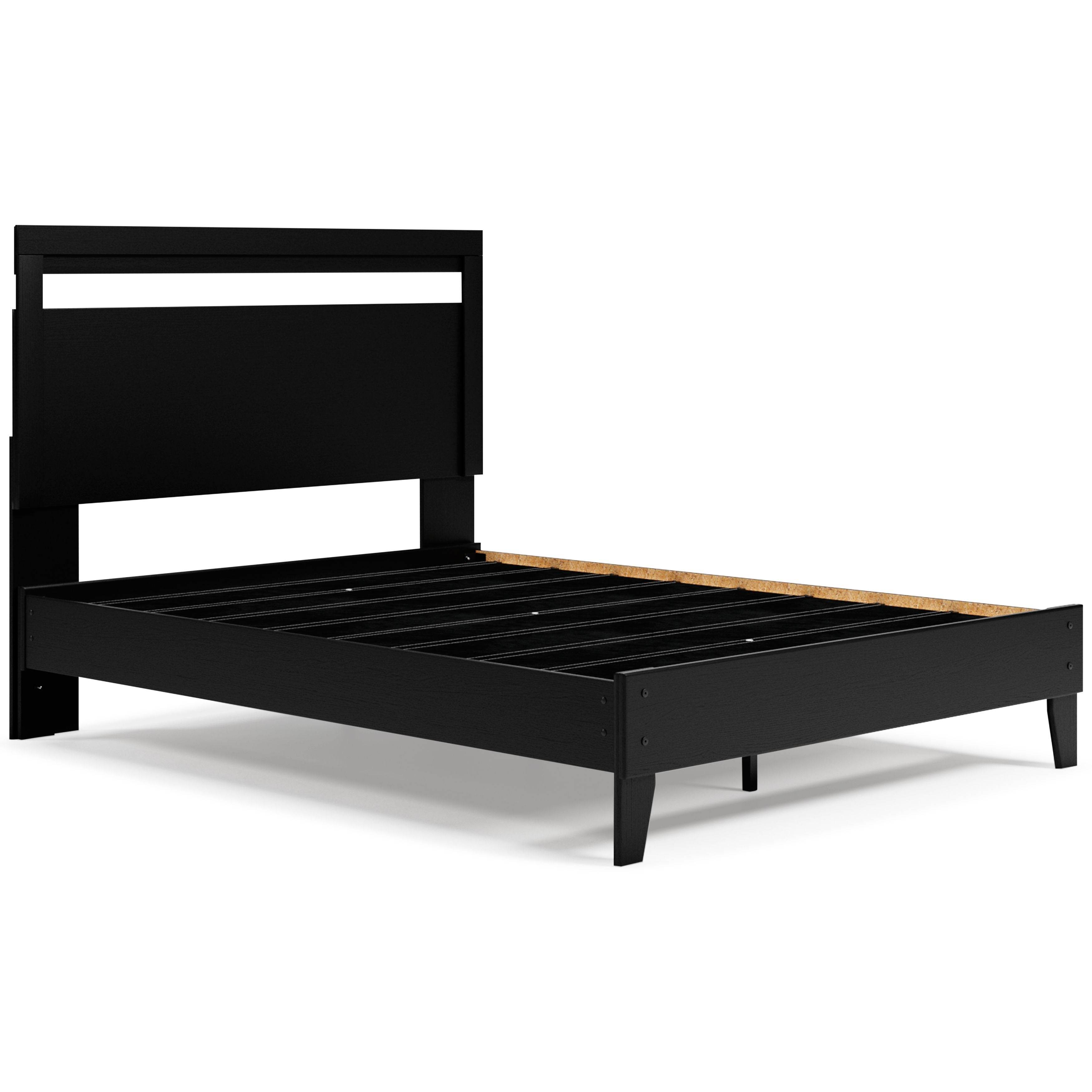 Finch Panel Platform Bed - Queen Black-Platform Beds-DECOROLALA