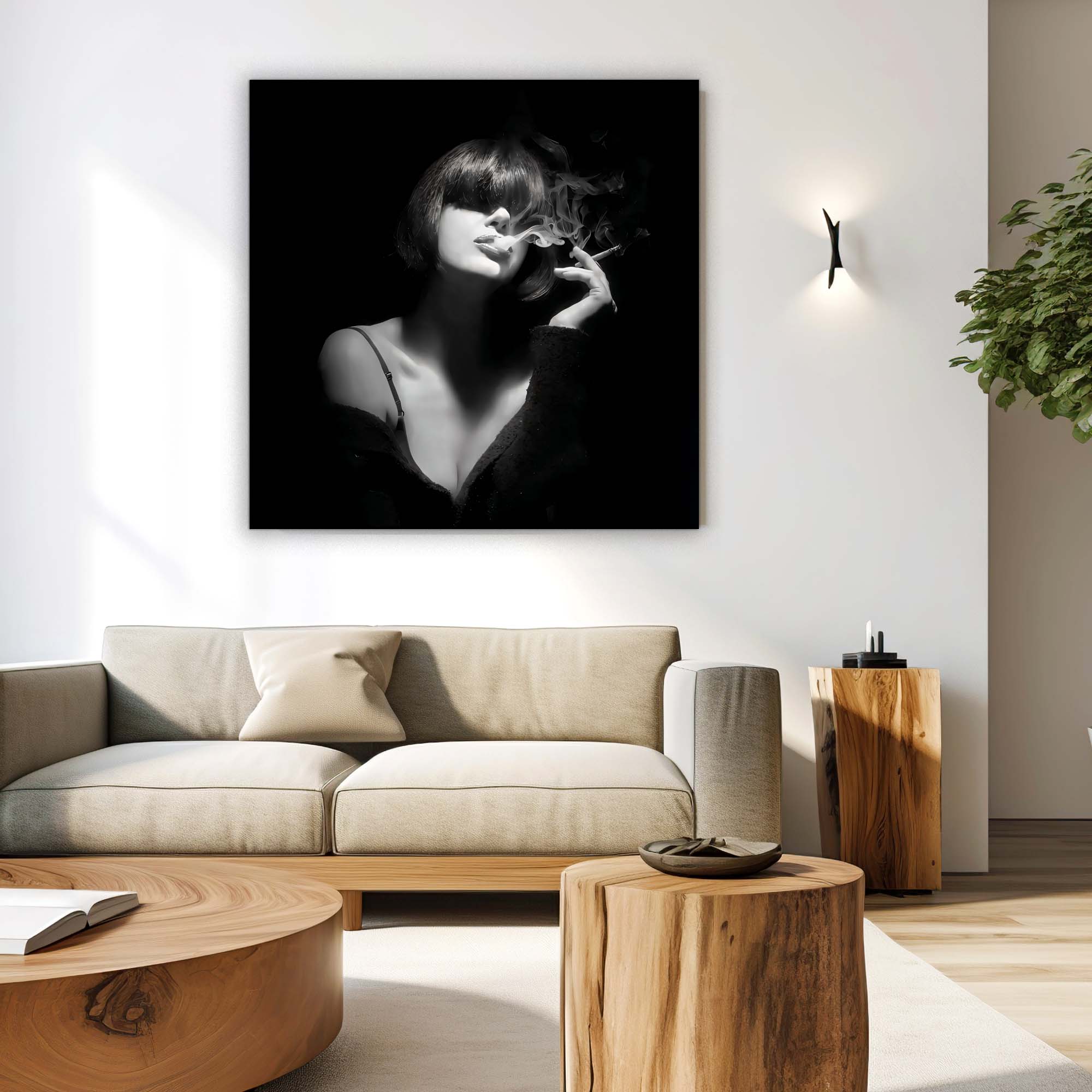 Fine Art Canvas Mystery Smoker Wall Art 48x36-Wall Art-DECOROLALA
