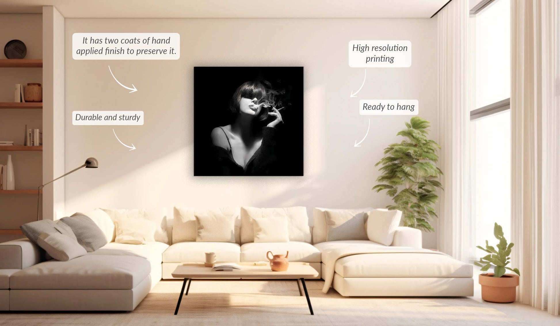 Fine Art Canvas Mystery Smoker Wall Art 48x36-Wall Art-DECOROLALA