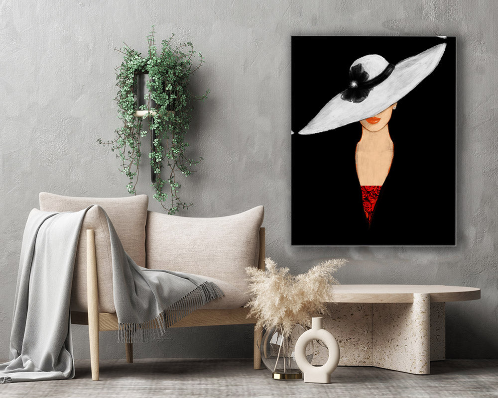 Fine Art Canvas Print The Hat 36x48-Wall Art-DECOROLALA