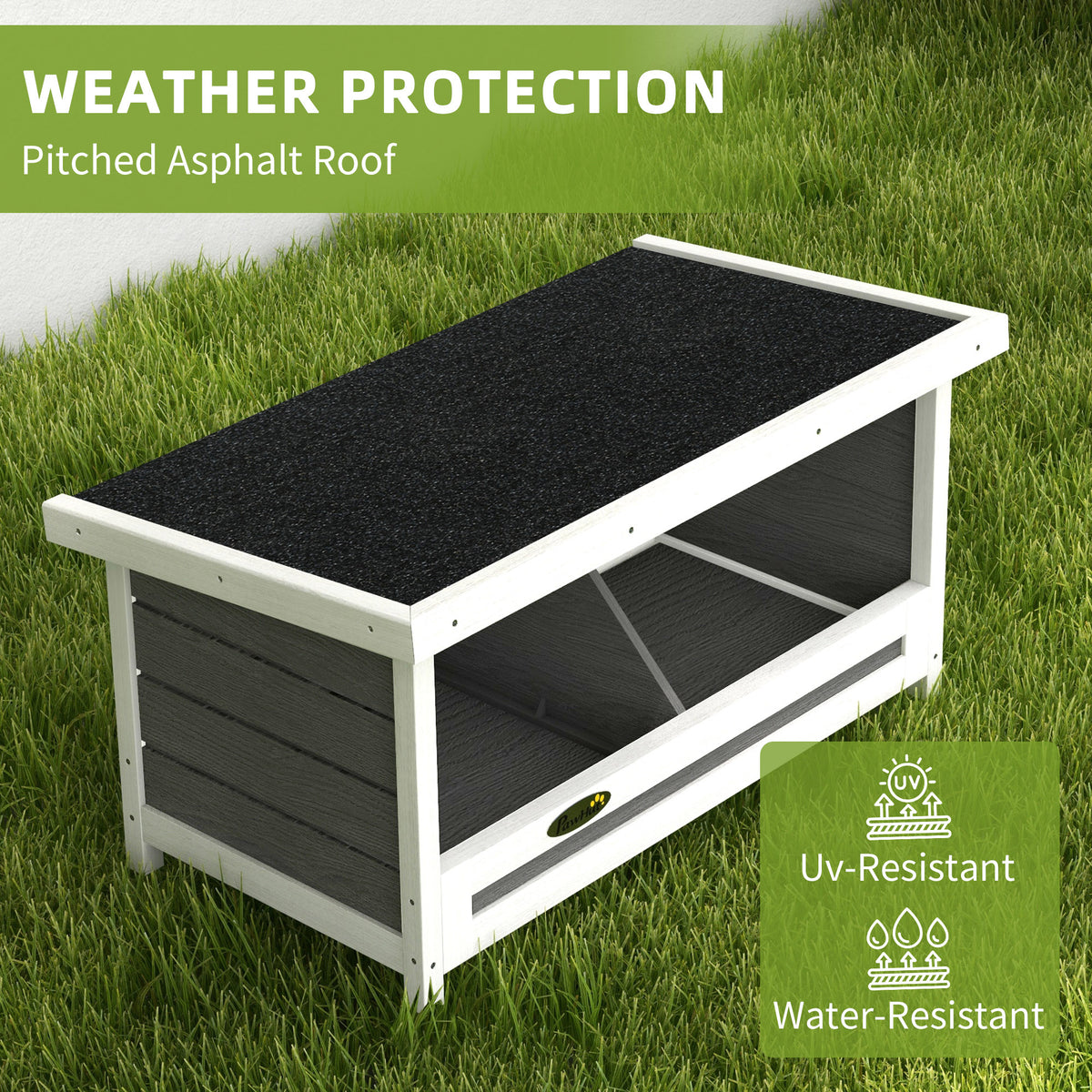 Fir Wood Chicken Nesting Box with Asphalt Roof - 2 Compartments-Small Animals-DECOROLALA