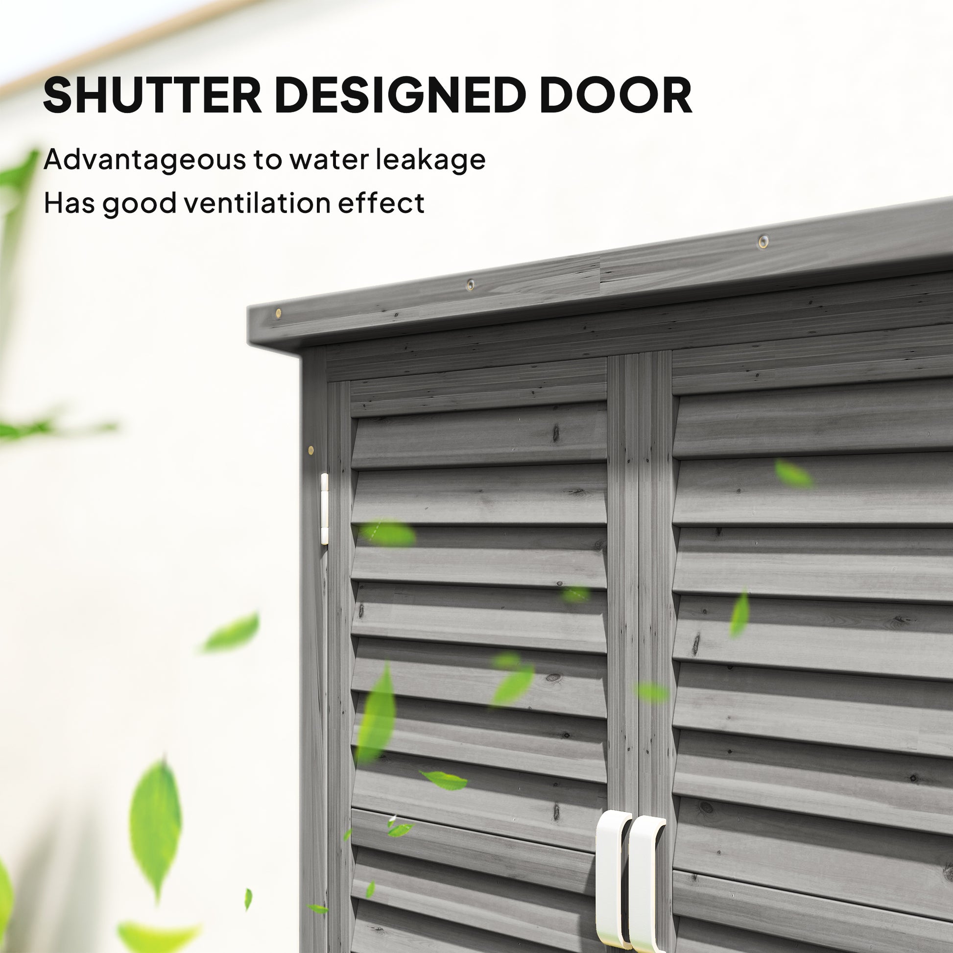 Fir Wood Garden Storage Shed - Grey 34" x 18" x 38"-Patio & Garden > Lawn & Garden > Sheds > Outdoor Storage Cabinet-DECOROLALA