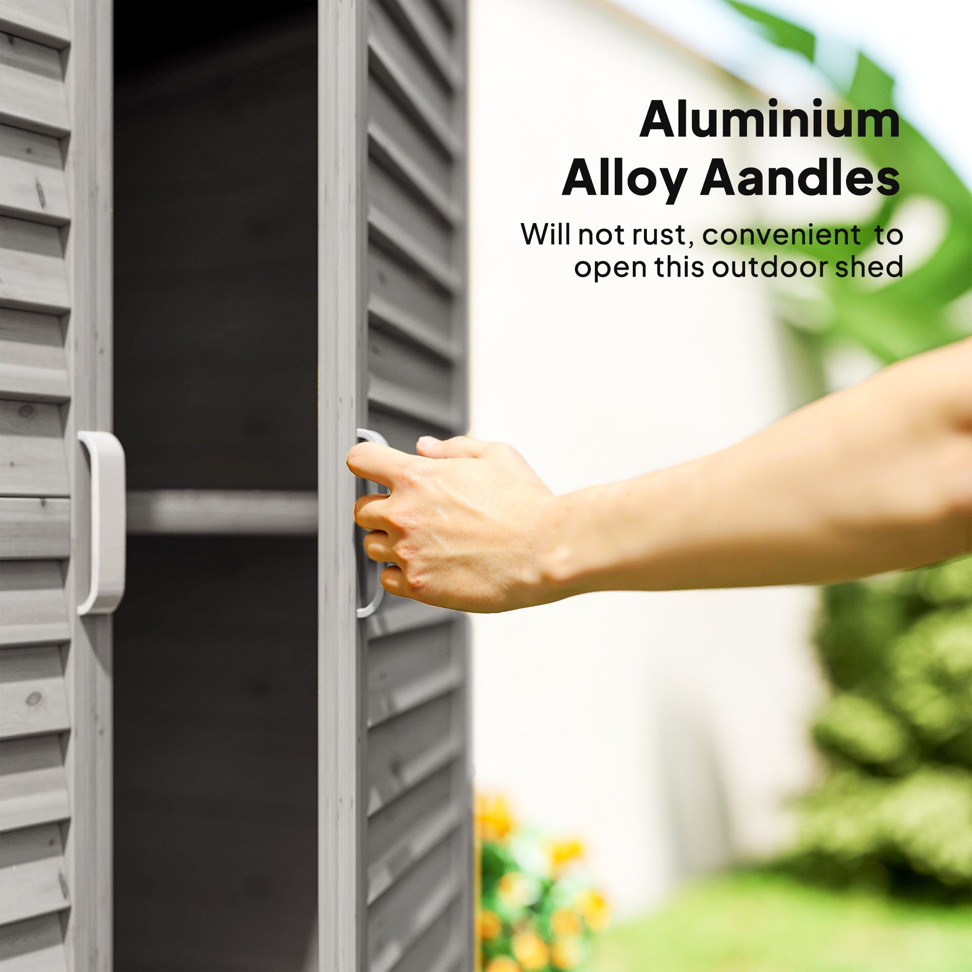 Fir Wood Garden Storage Shed - Grey 34" x 18" x 38"-Patio & Garden > Lawn & Garden > Sheds > Outdoor Storage Cabinet-DECOROLALA