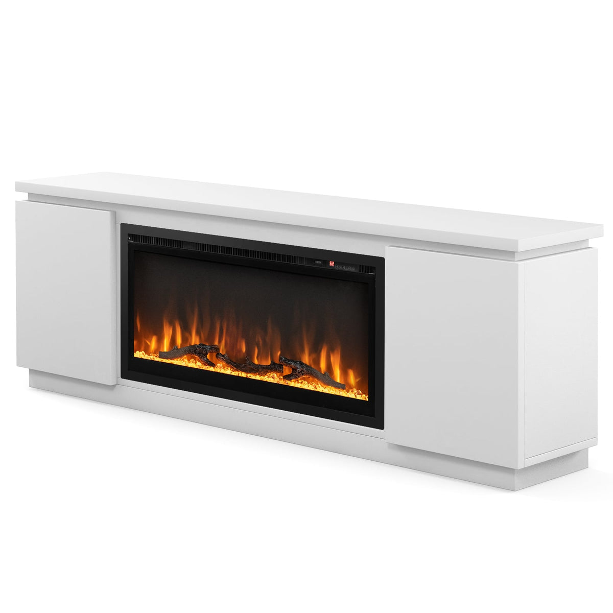 Fireplace TV Stand for TVs up to 80 Inch - 70" Media Console, White-Entertainment Centers & TV Stands-DECOROLALA