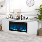 Fireplace TV Stand for TVs up to 80 Inch - 70" Media Console, White-Entertainment Centers & TV Stands-DECOROLALA