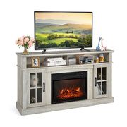Fireplace TV Stand with 1400W Electric Fireplace-Gray-Entertainment Centers & TV Stands-DECOROLALA