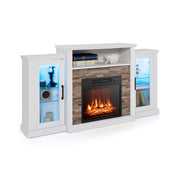 Fireplace TV Stand with 16-Color Led Lights for TVs up to 65 Inch-White-Entertainment Centers & TV Stands-DECOROLALA