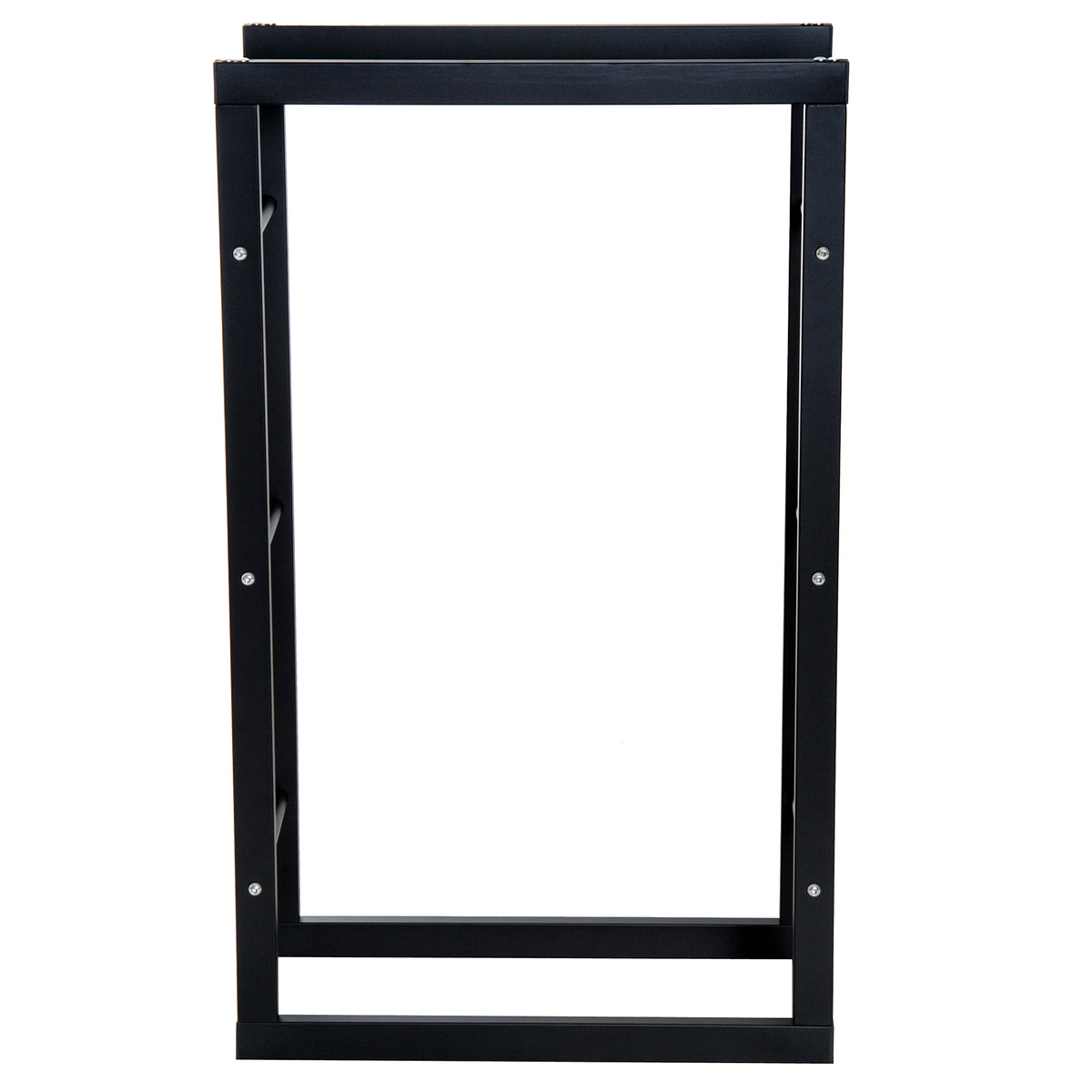 Firewood Rack - 23.6" Steel Log Holder with Handles, Black-Firewood Racks-DECOROLALA