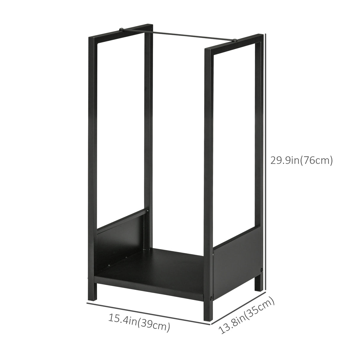 Firewood Rack - Black Steel Indoor Outdoor Log Holder-Firewood Racks-DECOROLALA