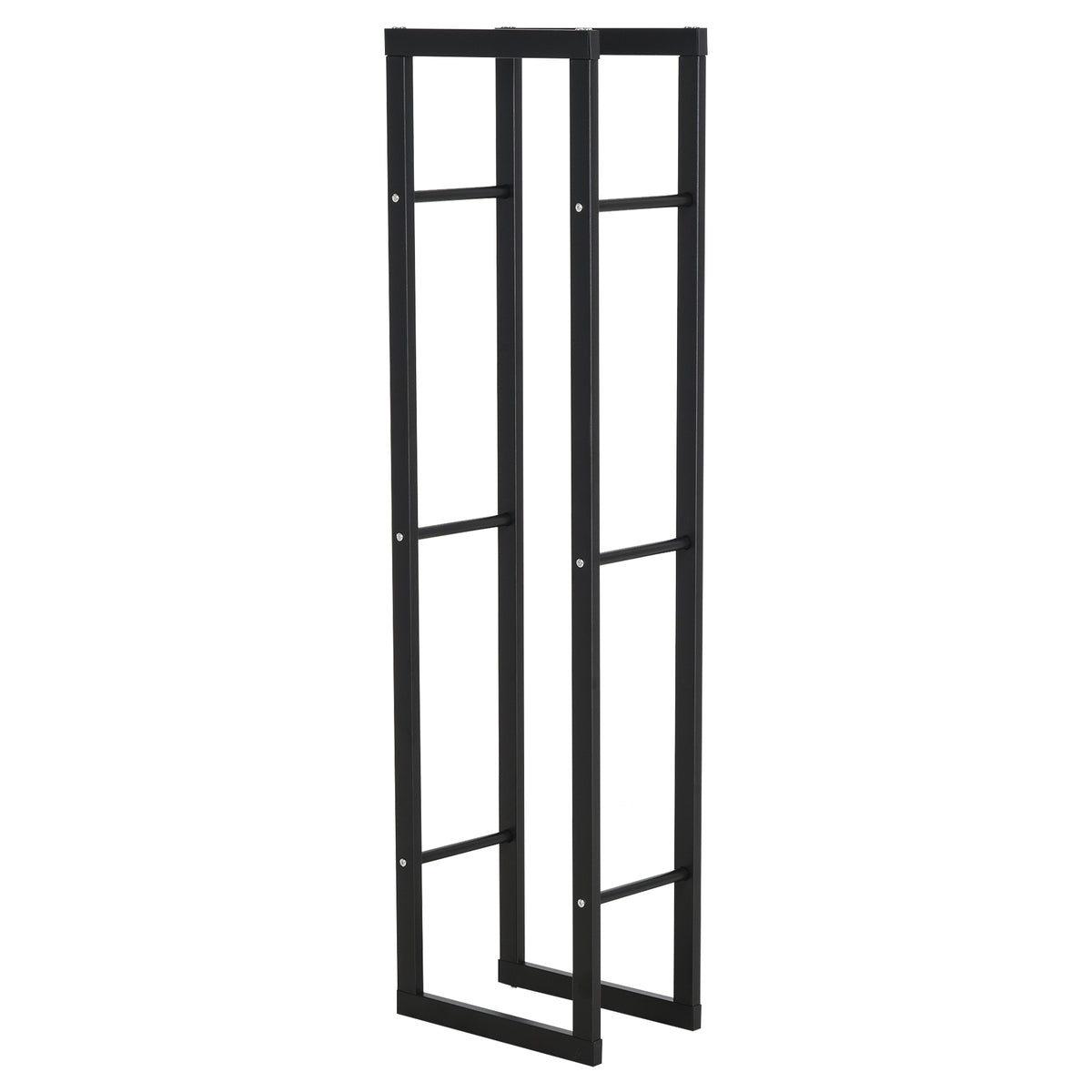 Firewood Rack - Black Steel Log Holder 220 lbs. Capacity-Firewood Racks-DECOROLALA