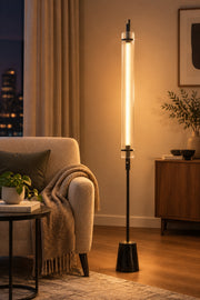 Flair LED Floor Lamp - Black Marble 8W-Lighting-DECOROLALA