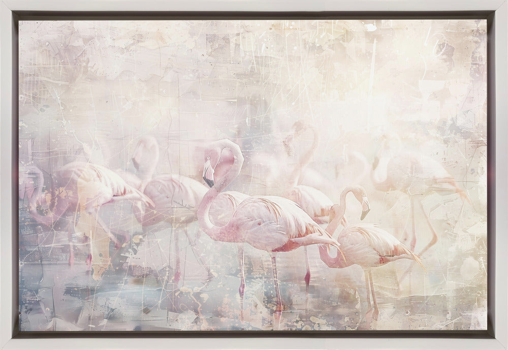 Flamingo Animal Vintage Art Illustration Wall Art-canvas-DECOROLALA