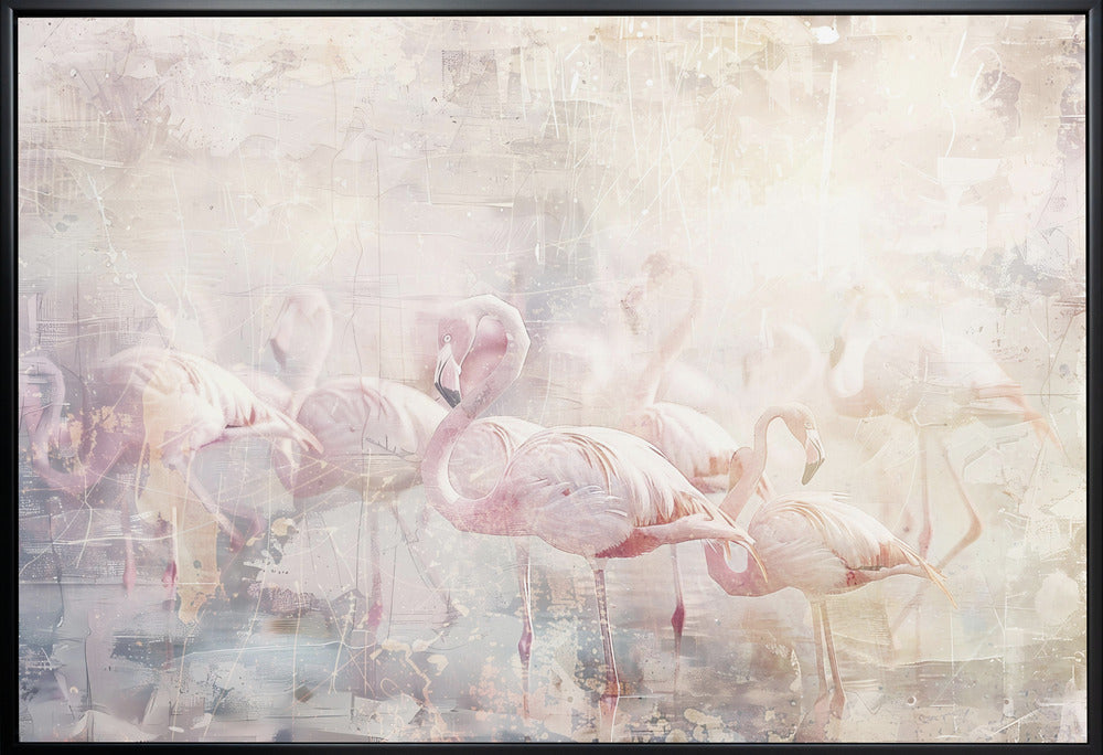 Flamingo Animal Vintage Art Illustration Wall Art-canvas-DECOROLALA