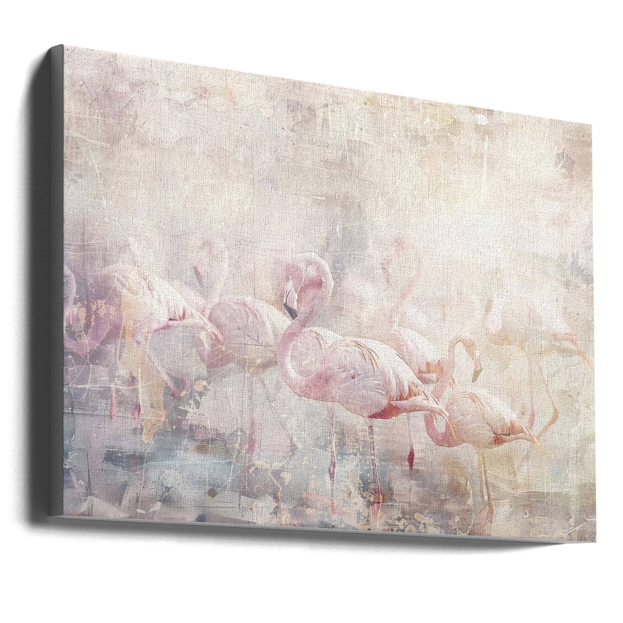Flamingo Animal Vintage Art Illustration Wall Art-canvas-DECOROLALA