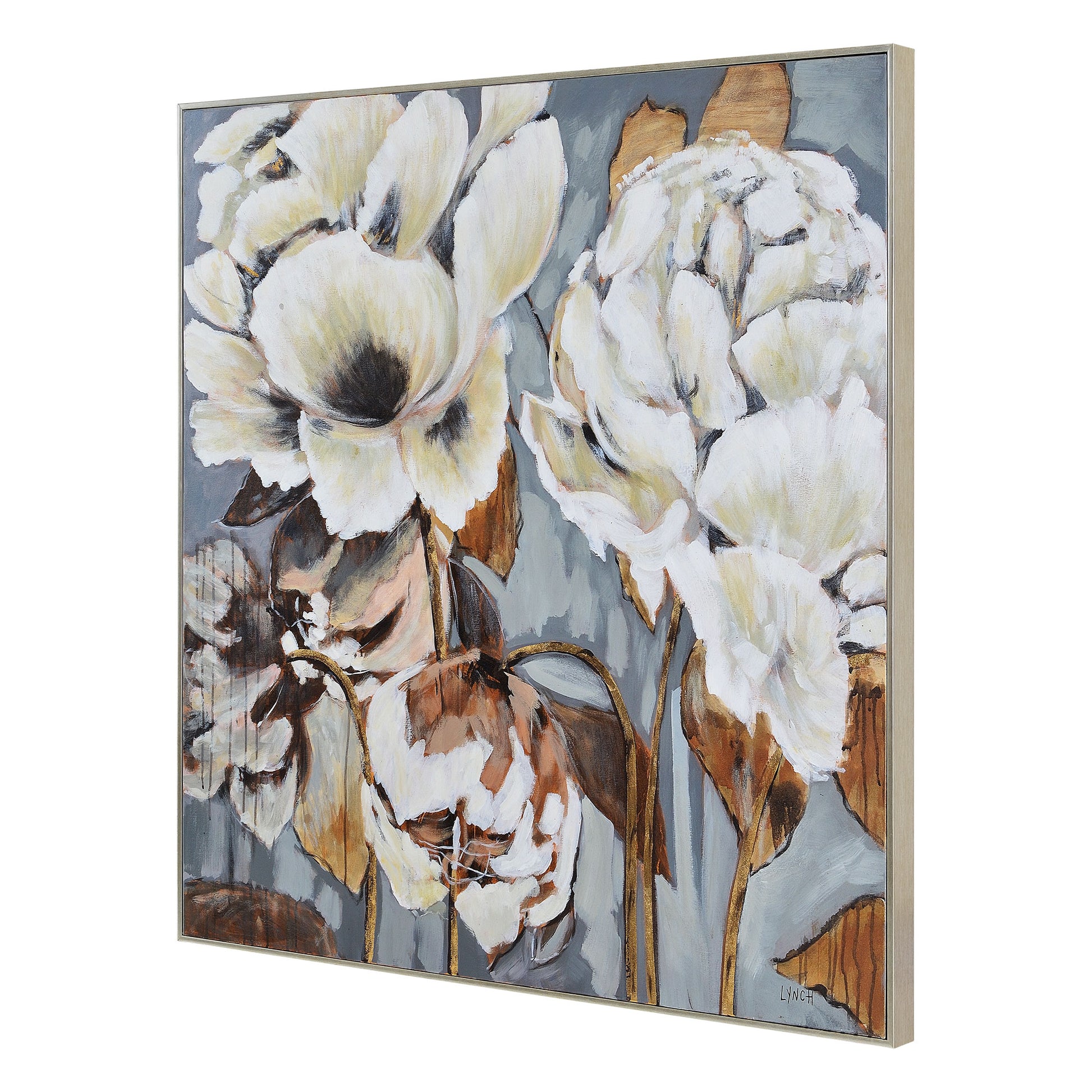 Fleurimont 45" Wide Canvas Art, Beige-Canvas Art-DECOROLALA