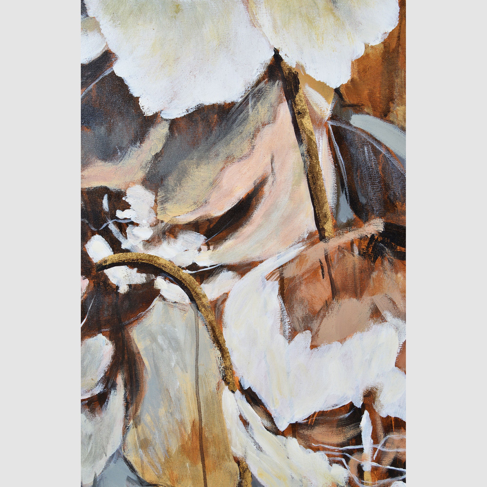 Fleurimont 45" Wide Canvas Art, Beige-Canvas Art-DECOROLALA