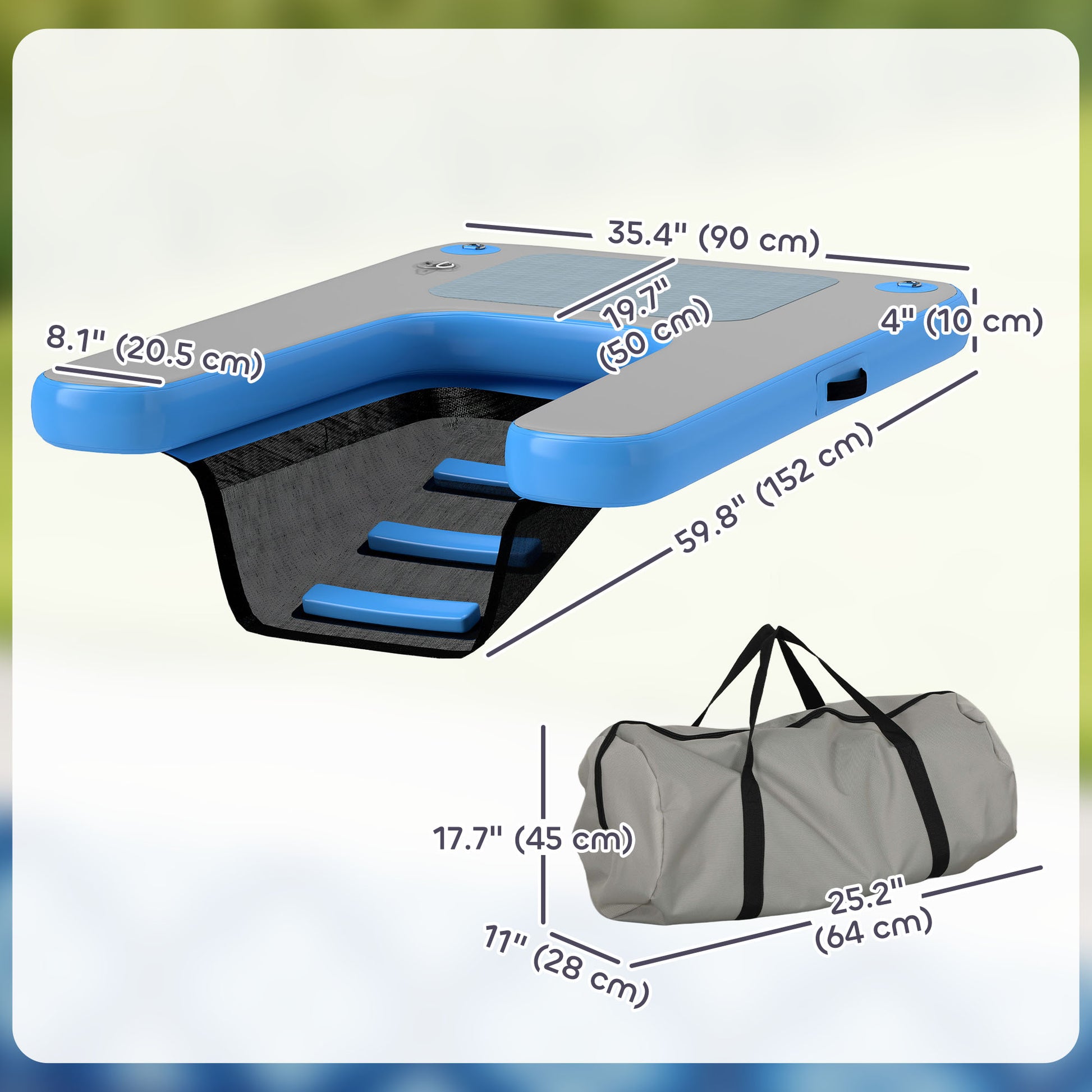 Floating Boat Ramp for Swimming Pets Up to 200 lbs, for Pool, Lake, Boat, Dock-DECOROLALA