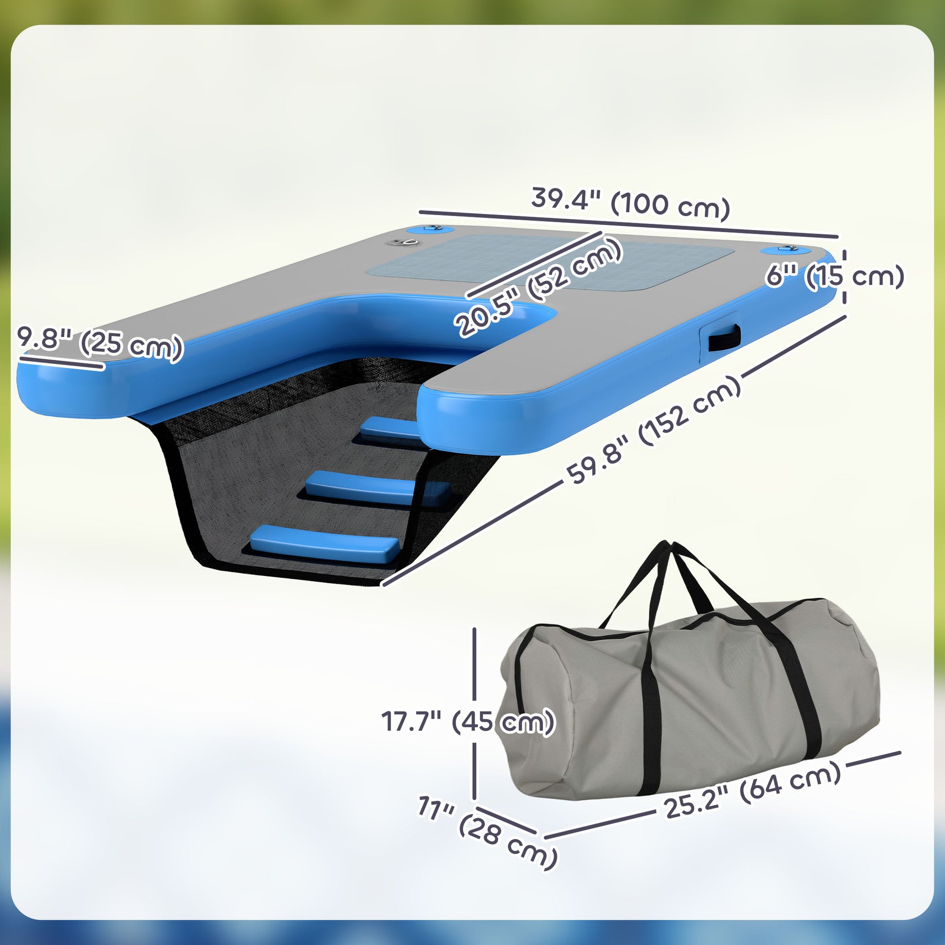 Floating Boat Ramp for Swimming Pets Up to 300 lbs, for Pool, Lake, Boat, Dock-DECOROLALA