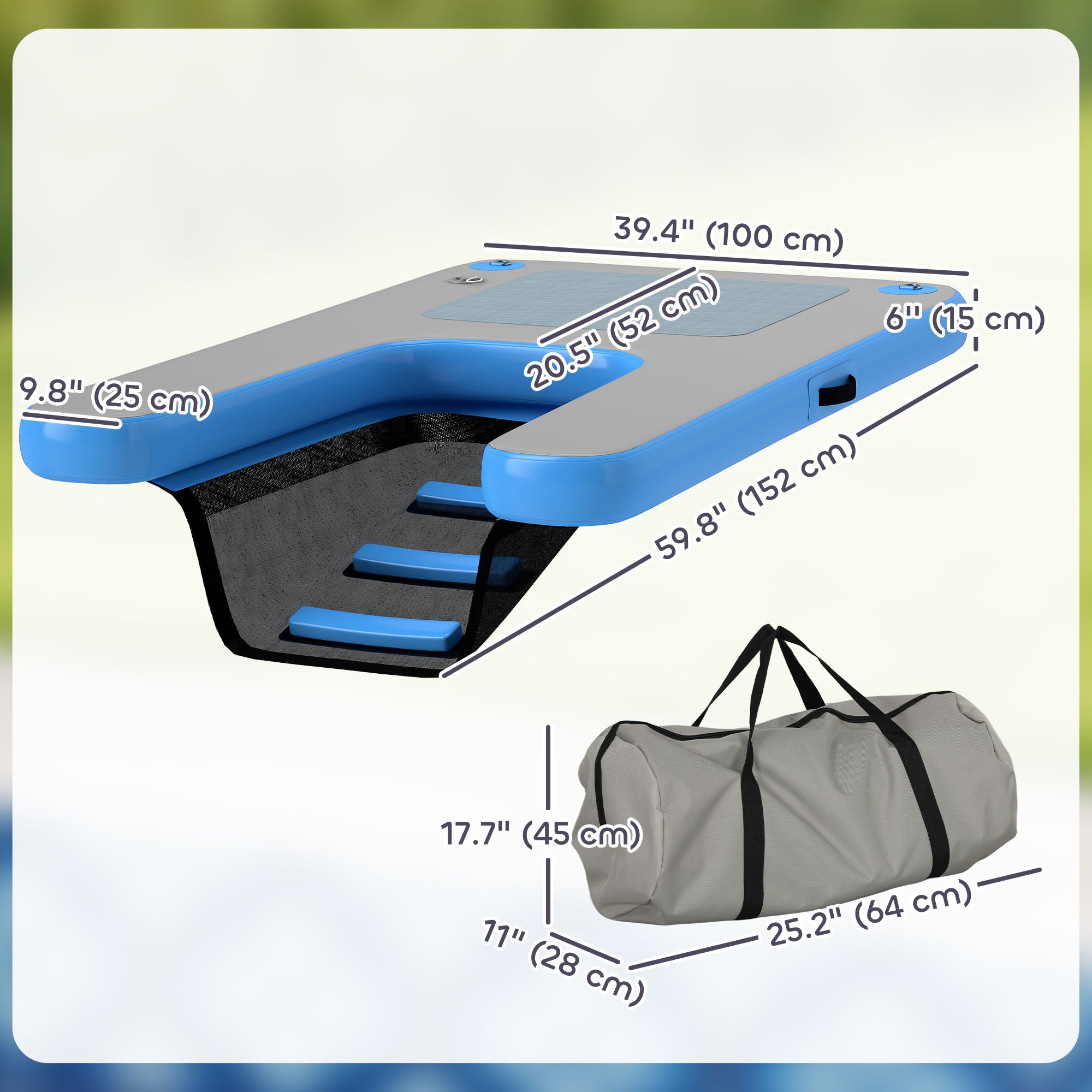 Floating Boat Ramp for Swimming Pets Up to 300 lbs, for Pool, Lake, Boat, Dock-DECOROLALA