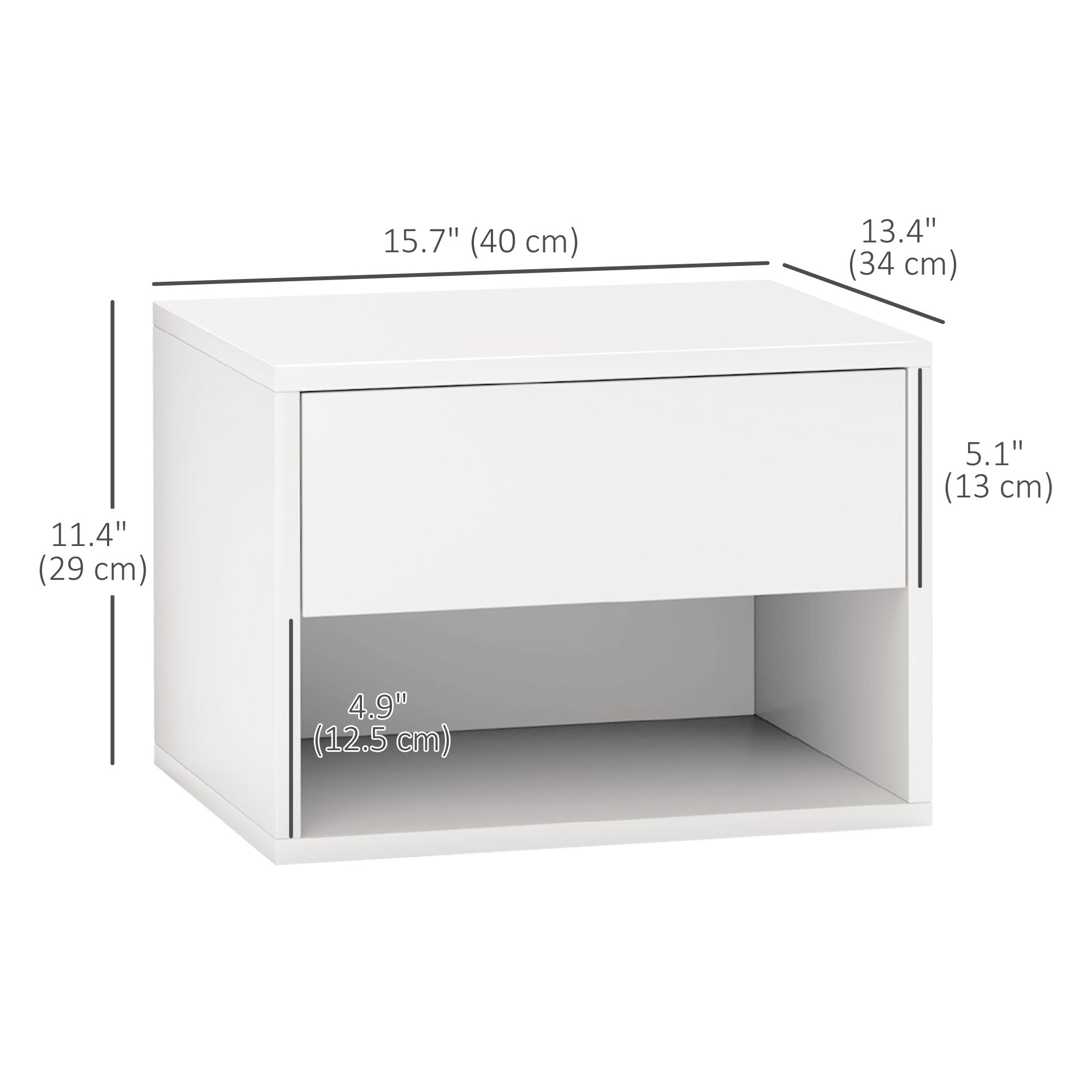 Floating Nightstand Set of 2 - White Wall Mounted Bedside Table-Home Furnishings > Bedroom Furniture > Bedside Tables-DECOROLALA