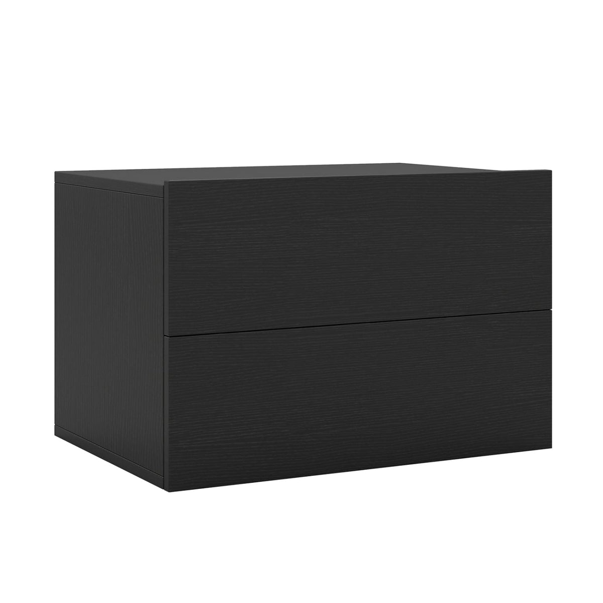 Floating Nightstand with 2 Storage Drawers Wall Mounted for Bedroom-Black-Nightstands-DECOROLALA