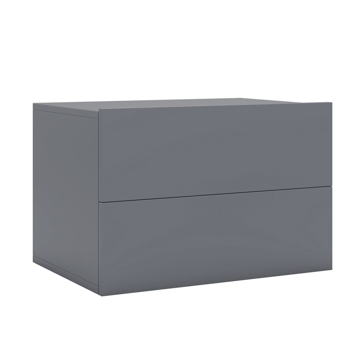 Floating Nightstand with 2 Storage Drawers Wall Mounted for Bedroom-Gray-Nightstands-DECOROLALA