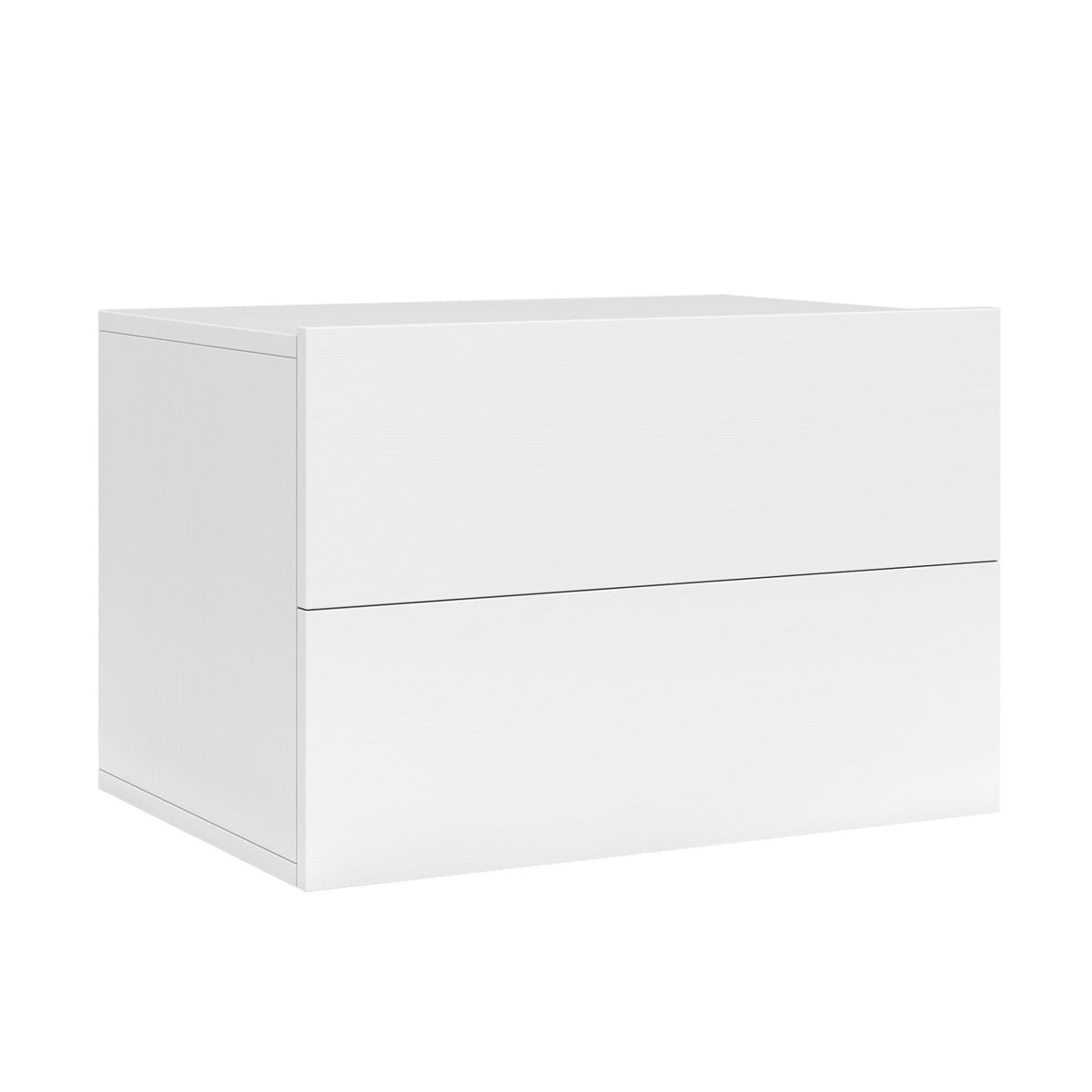 Floating Nightstand with 2 Storage Drawers Wall Mounted for Bedroom-White-Nightstands-DECOROLALA