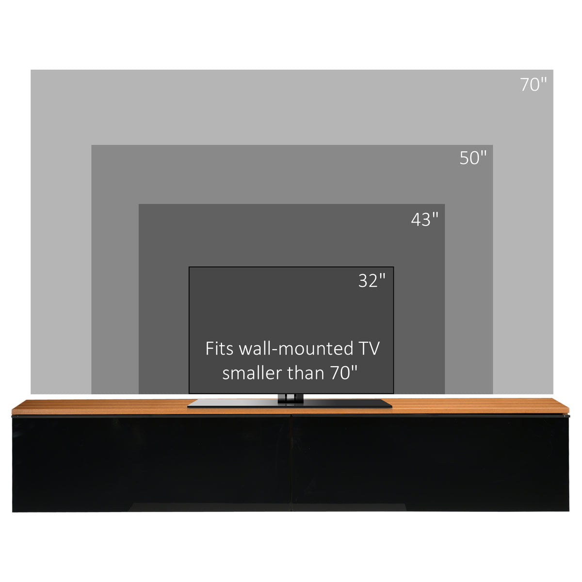Floating TV Stand - 63" High Gloss Wall Mounted Cabinet Brown-Home Furnishings > Living Room Furniture > TV¬†Stands-DECOROLALA
