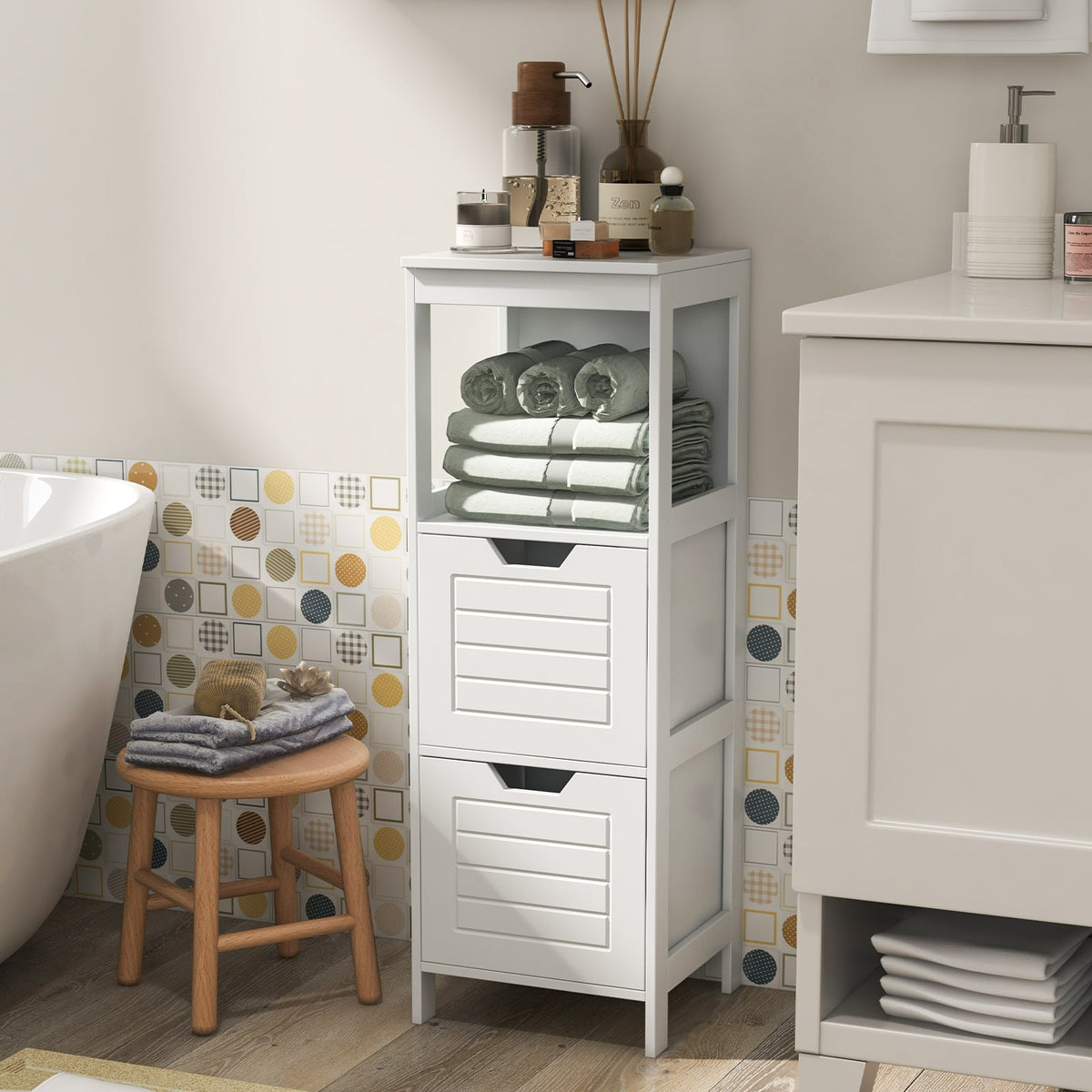 Floor Cabinet Multifunction Storage Rack Stand Organizer-Floor Cabinets-DECOROLALA