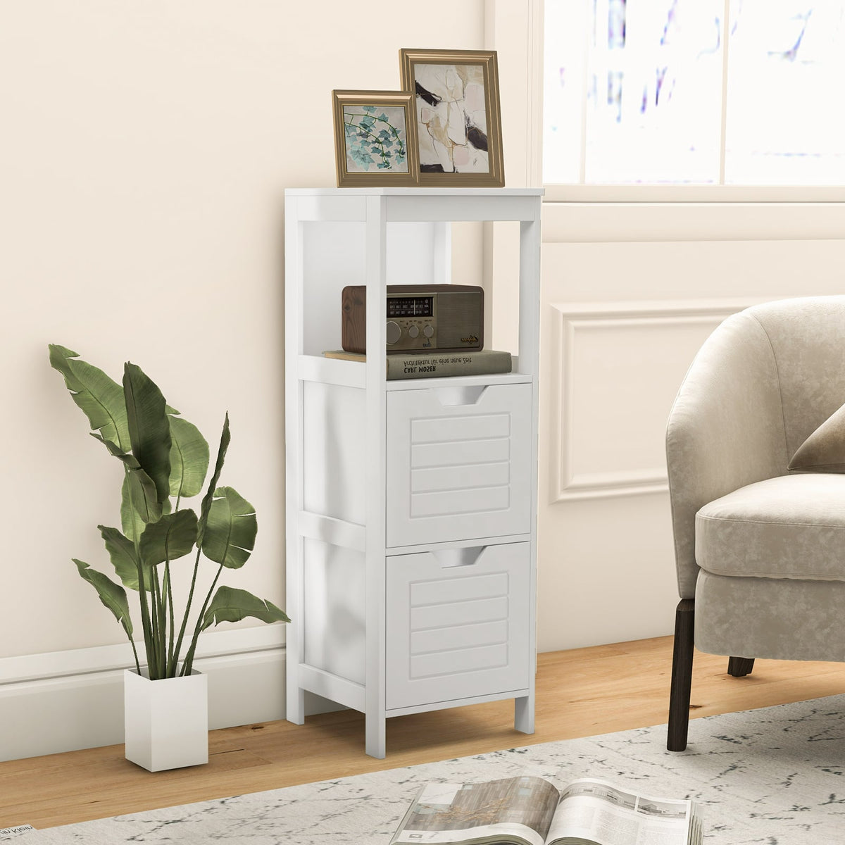 Floor Cabinet Multifunction Storage Rack Stand Organizer-Floor Cabinets-DECOROLALA