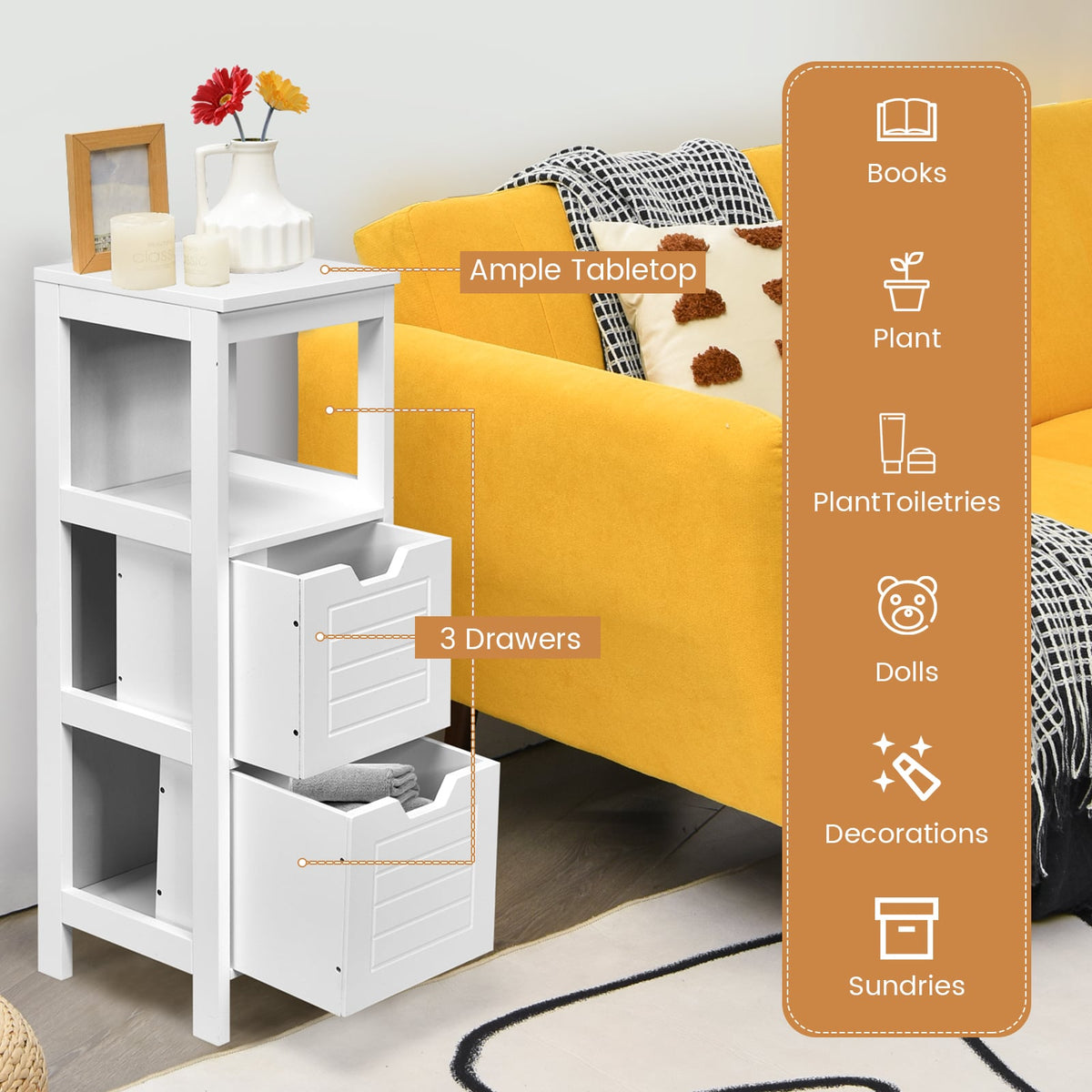 Floor Cabinet Multifunction Storage Rack Stand Organizer-Floor Cabinets-DECOROLALA