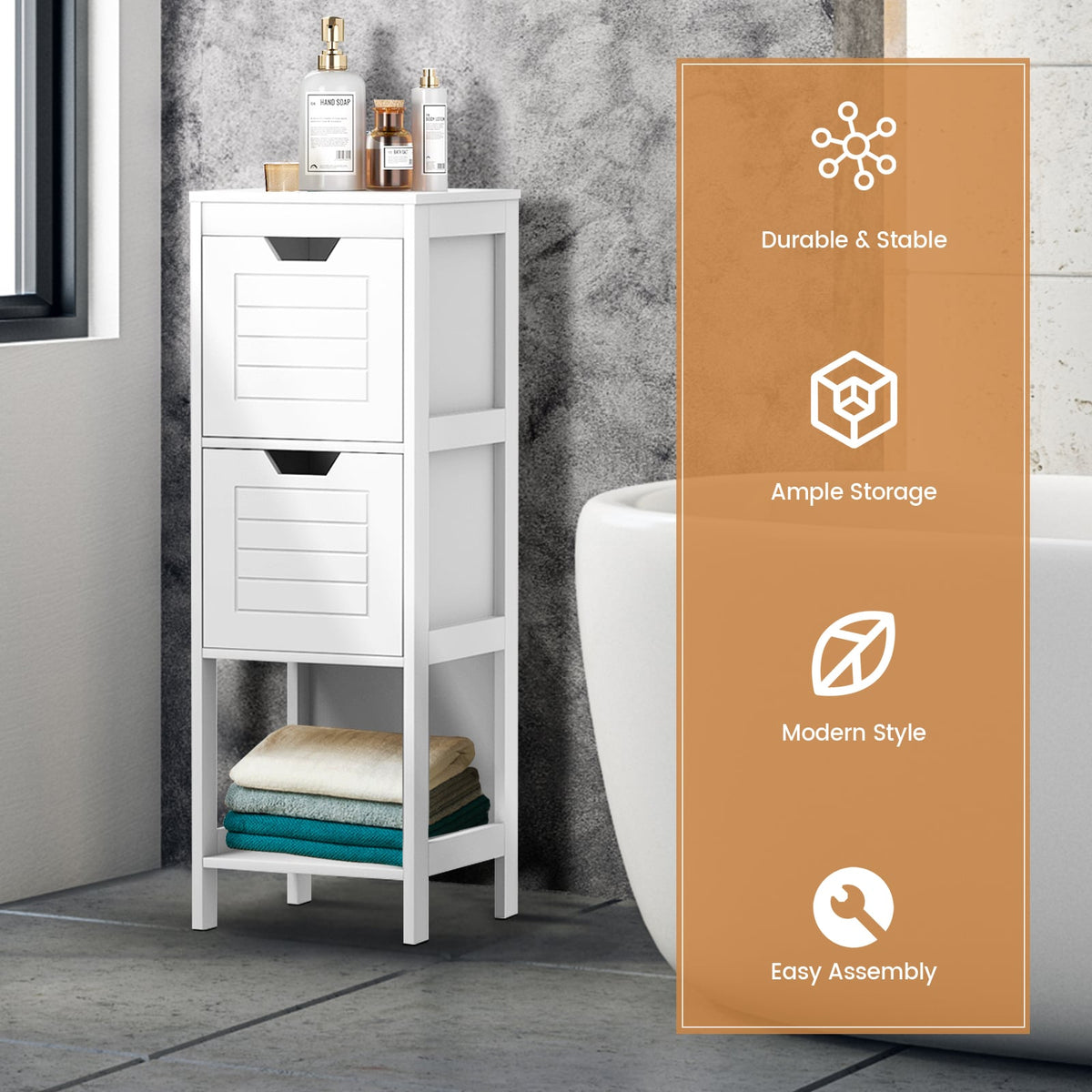 Floor Cabinet Multifunction Storage Rack Stand Organizer-Floor Cabinets-DECOROLALA