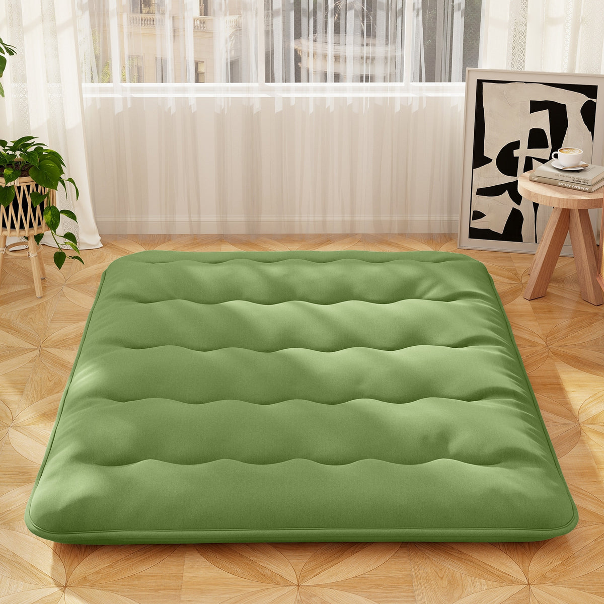 Floor Mattress with Washable Cover and Carry Bag-Queen Size-Mattresses-DECOROLALA