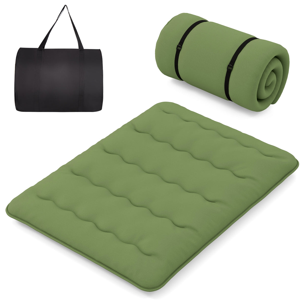 Floor Mattress with Washable Cover and Carry Bag-Queen Size-Mattresses-DECOROLALA