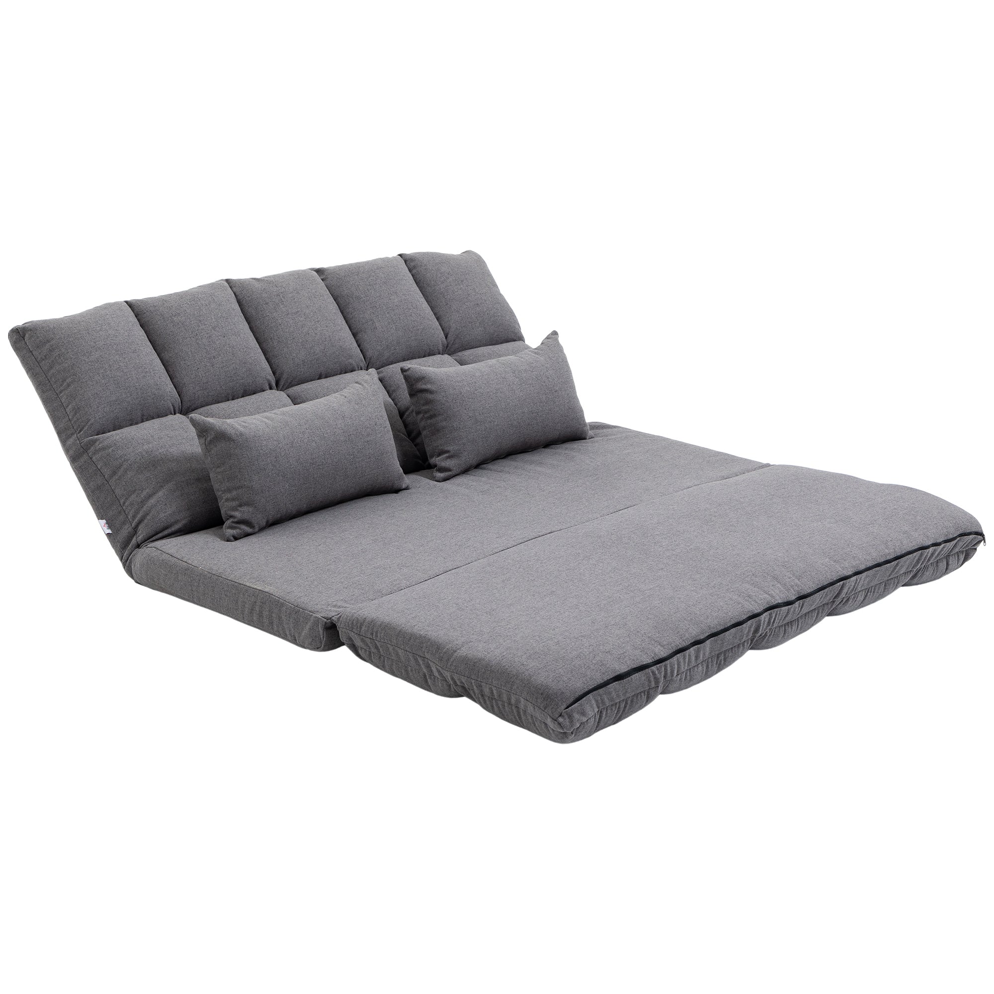 Floor Sofa 51" Folding 9-Position Grey-DECOROLALA