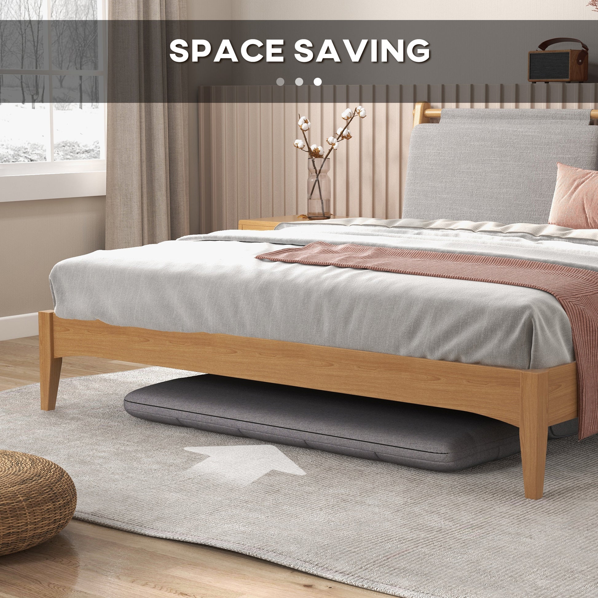 Floor Sofa 51" Folding 9-Position Grey-DECOROLALA