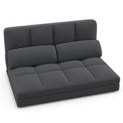 Floor Sofa Bed with 6 Positions Adjustable Backrest Skin-friendly Velvet Cover-Dark Gray-Floor Chairs-DECOROLALA