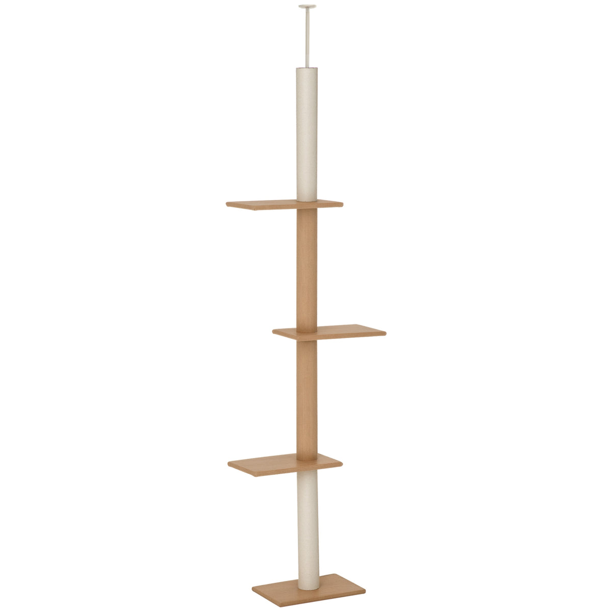 Floor to Ceiling Cat Tree - 100" Brown 4-Tier Activity Center-Cat Supplies-DECOROLALA