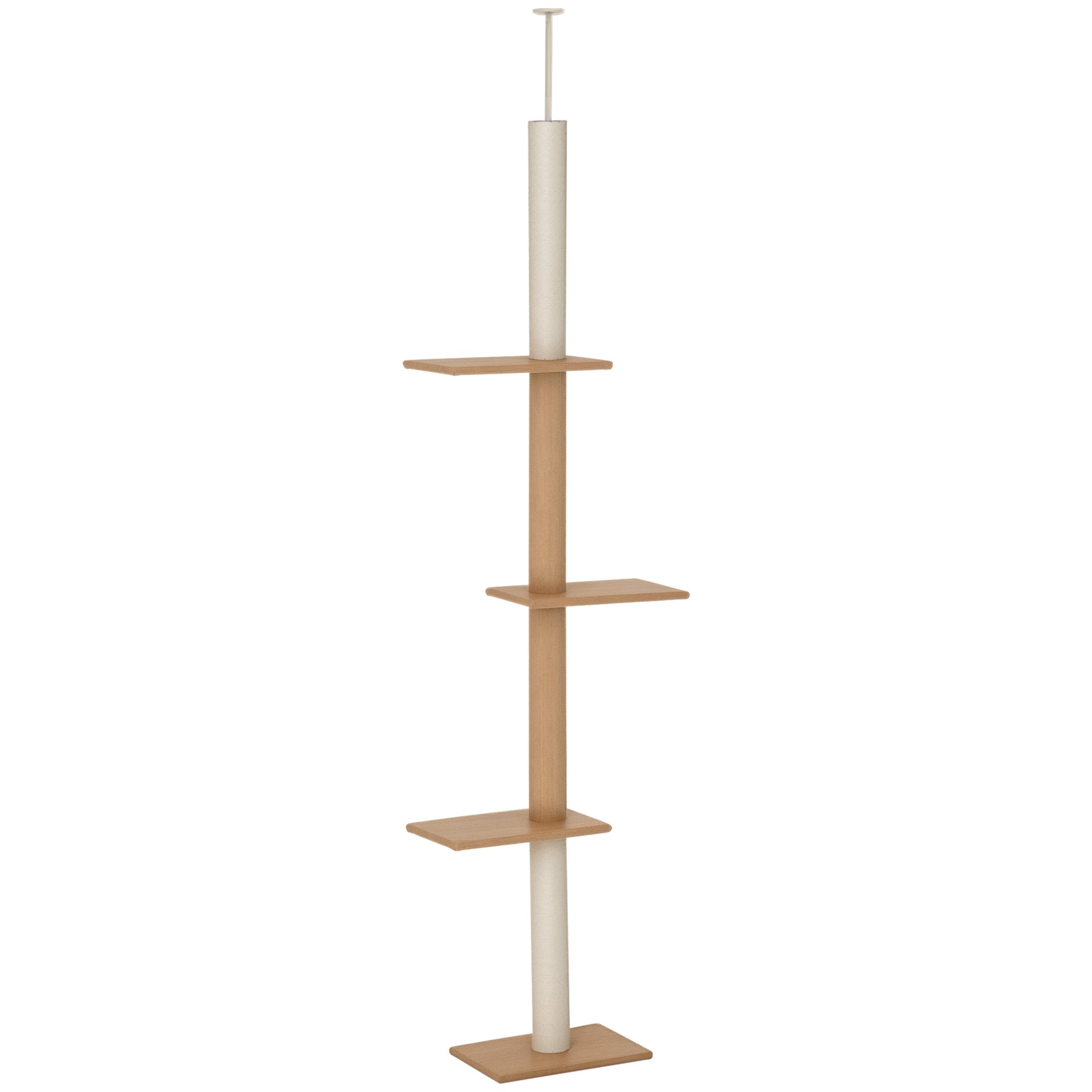 Floor to Ceiling Cat Tree - 100" Brown 4-Tier Activity Center-Cats-DECOROLALA