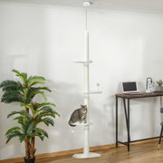 Floor to Ceiling Cat Tree - 88.5"-100.5" Cloud Tower Cream-Cats-DECOROLALA