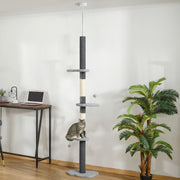 Floor to Ceiling Cat Tree - 88.5"-100.5" Grey Cloud Tower-Cats-DECOROLALA