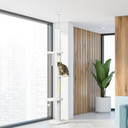 Floor to Ceiling Cat Tree - 88.5"-100.5" White Cloud Tower-Cats-DECOROLALA