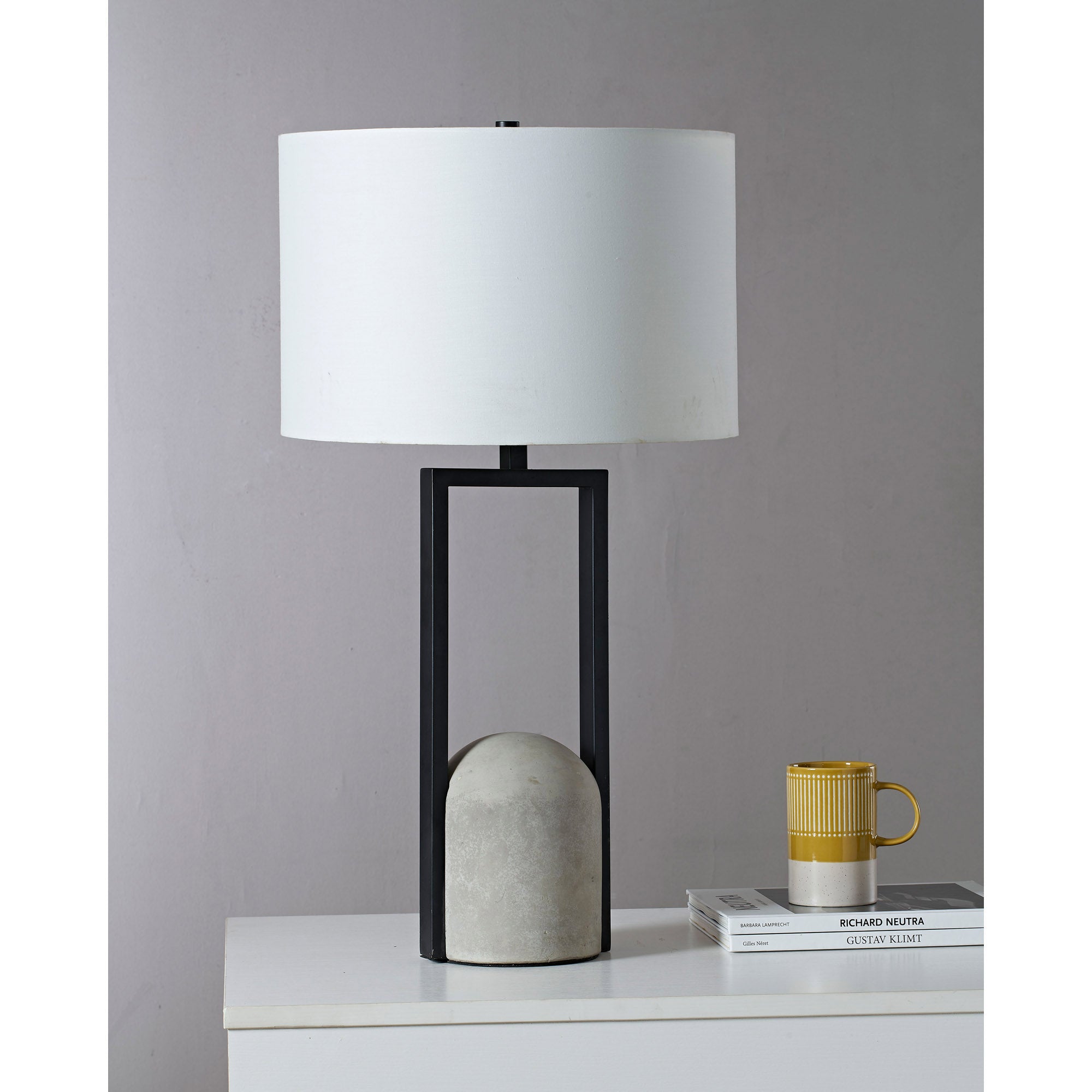 Florah 27.75" Table Lamp Matte Black-Table Lamp-DECOROLALA