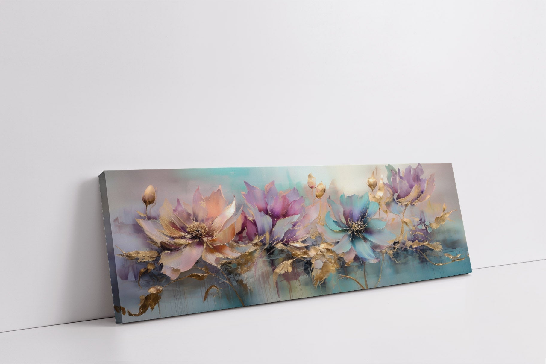 Floral Symphony Canvas Art 72x24 Inch-Wall Art-DECOROLALA