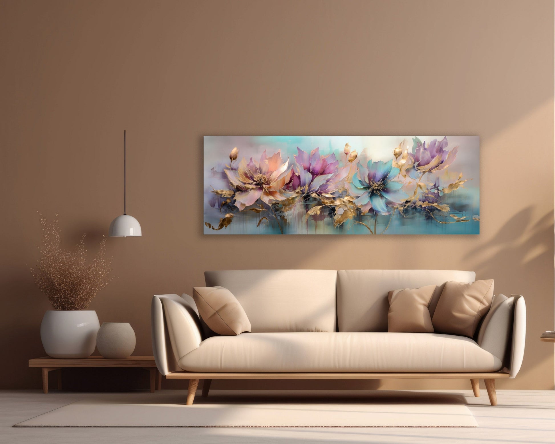 Floral Symphony Canvas Art 72x24 Inch-Wall Art-DECOROLALA