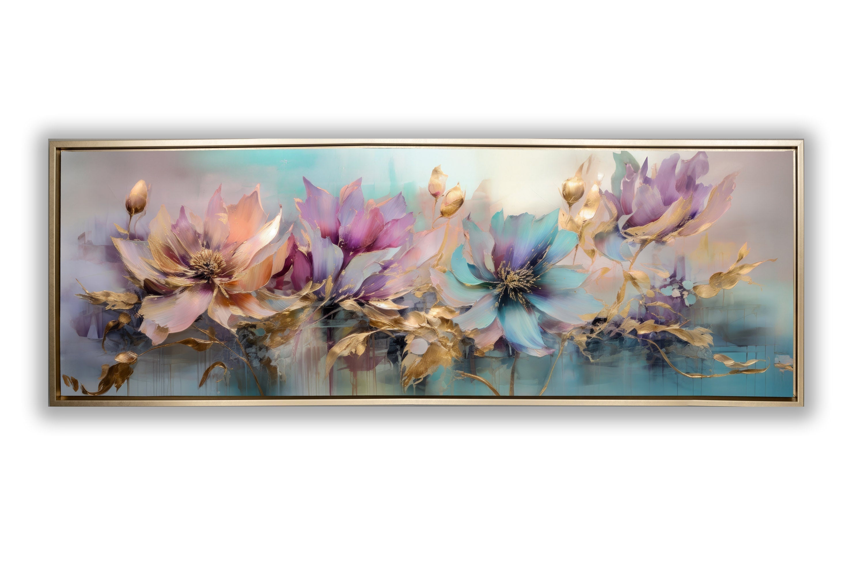 Floral Symphony Canvas Art 72x24 Inch-Wall Art-DECOROLALA