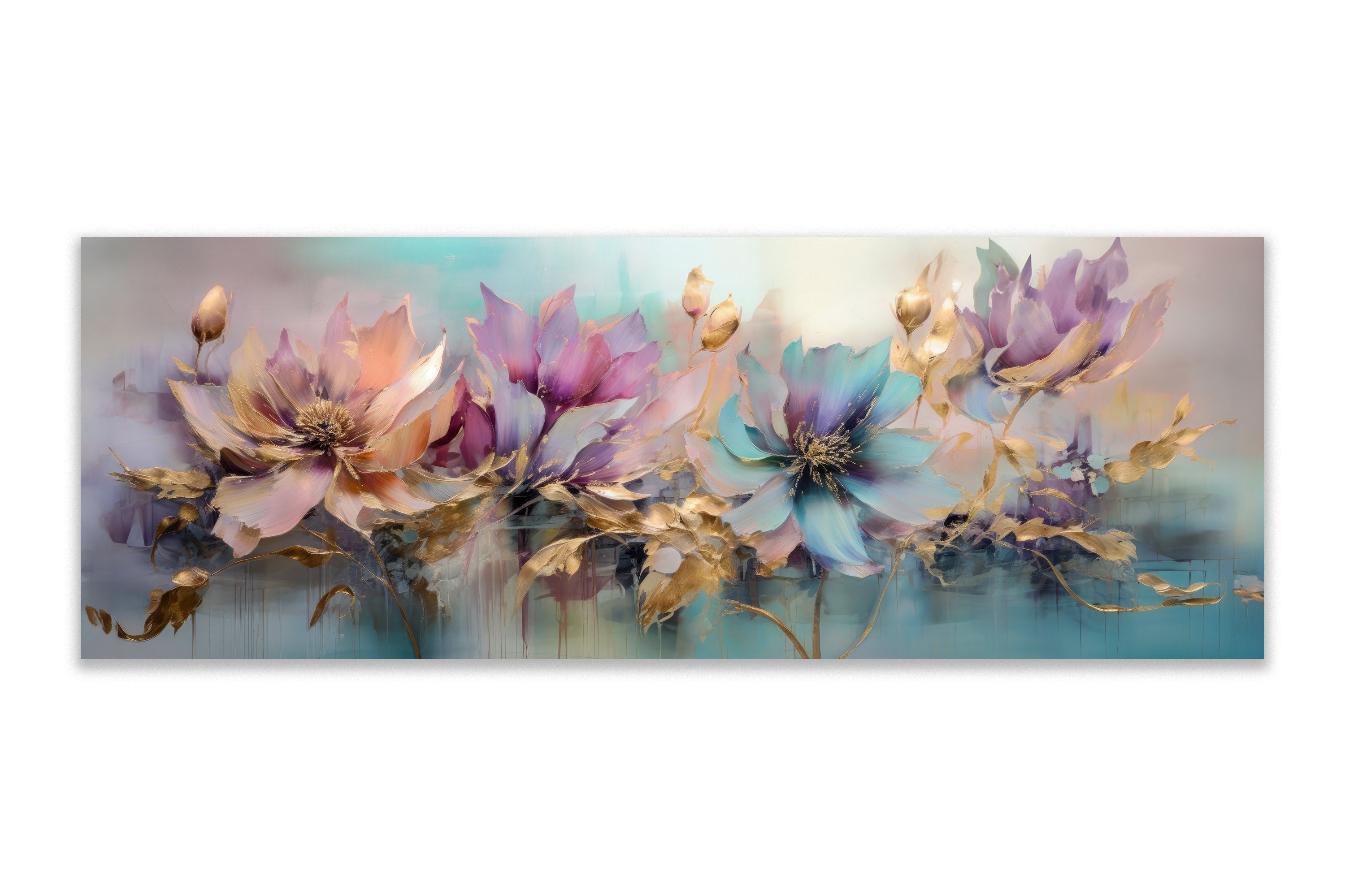 Floral Symphony Canvas Art 72x24 Inch-Wall Art-DECOROLALA