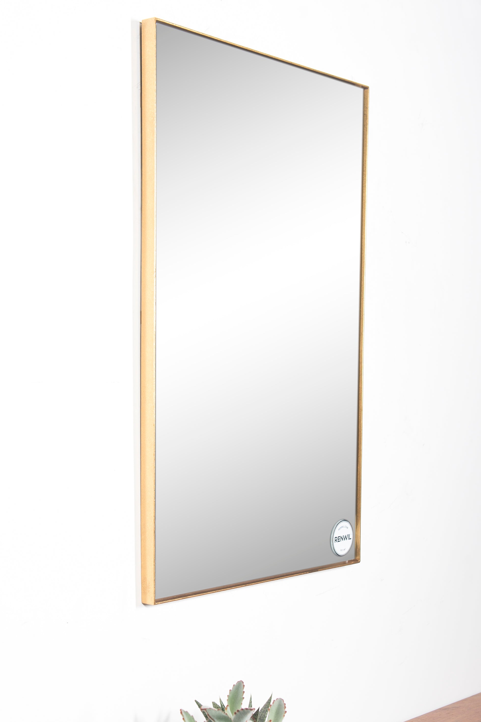 Florence 32" Tall Rectangle Wall Mirror, Yellow-Mirror-DECOROLALA