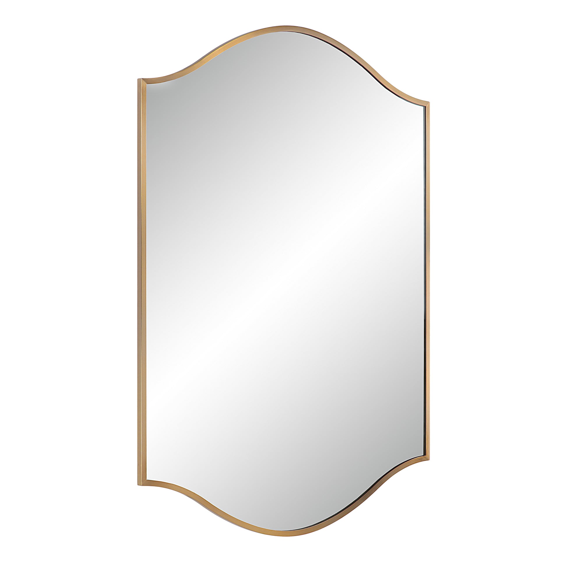 Florianne 36" Tall Rectangular Arch Mirror, Champagne-Mirror-DECOROLALA