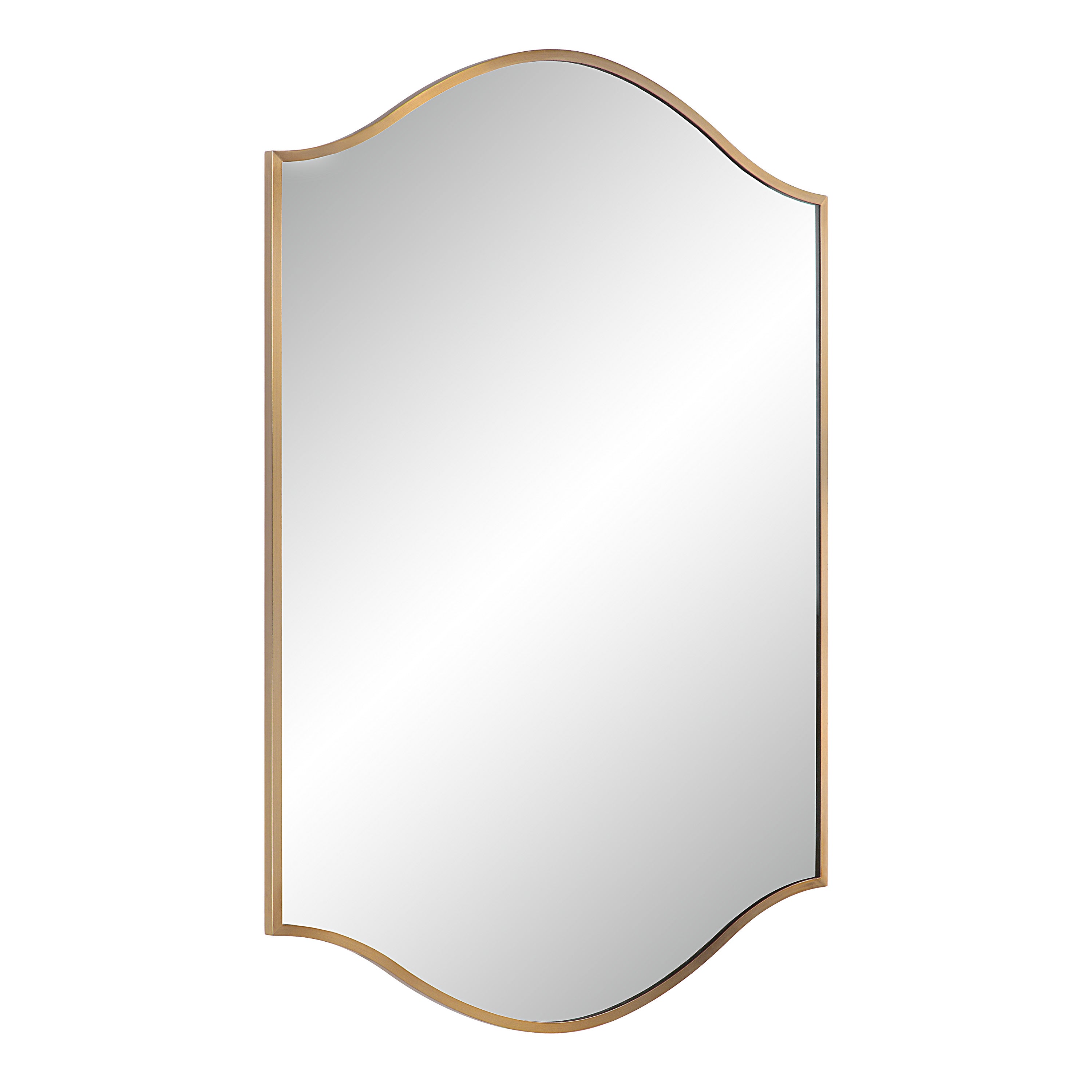 Florianne 36" Tall Rectangular Arch Mirror, Champagne-Mirror-DECOROLALA